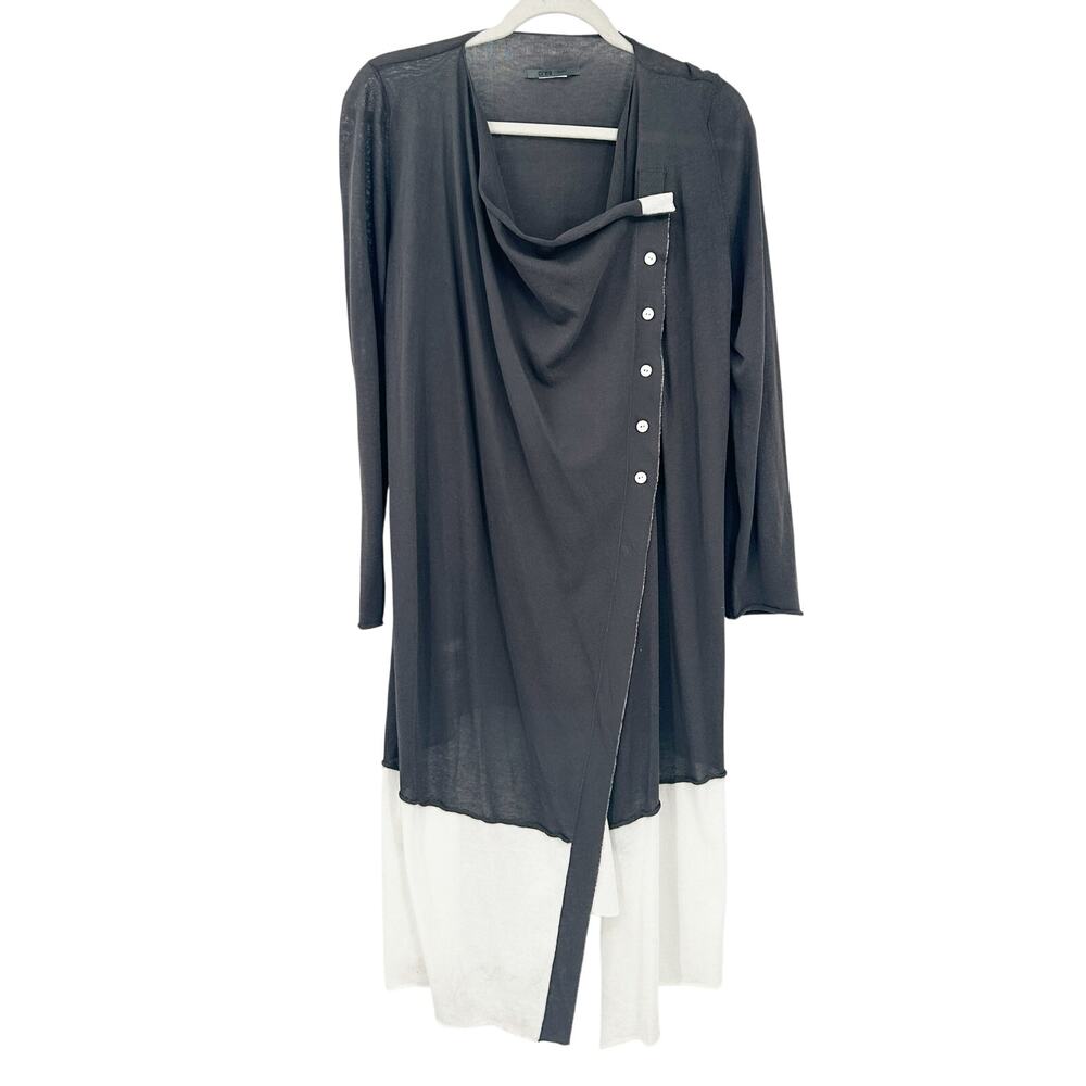 Crea Concept Womens Lagenlook Layer‎ Lounge Long Sleeve Asymmetrical Tunic Top